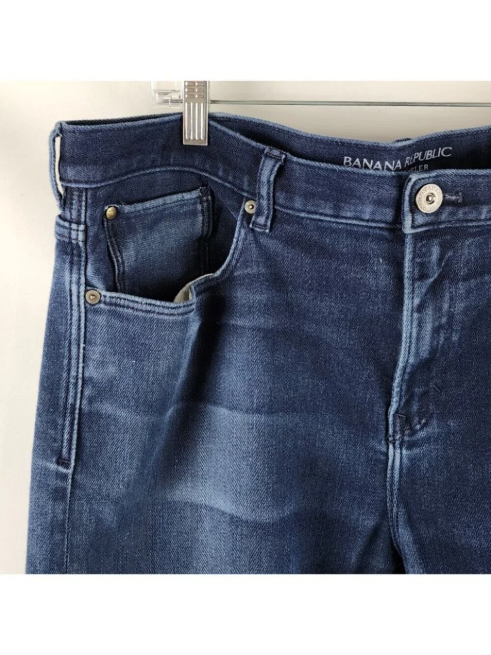 Banana Republic Jeans Mens 38x34 Blue Navy Traveler Slim Fit Denim Pants